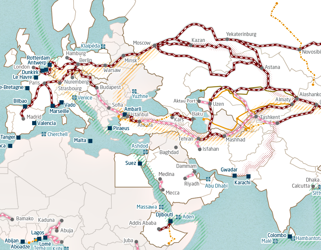 Mapping the belt and road initiative zoomed